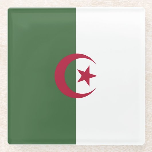 Algerische Flagge Glasuntersetzer (Vorderseite)