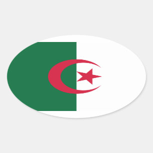 algerische Flagge Ovaler Aufkleber