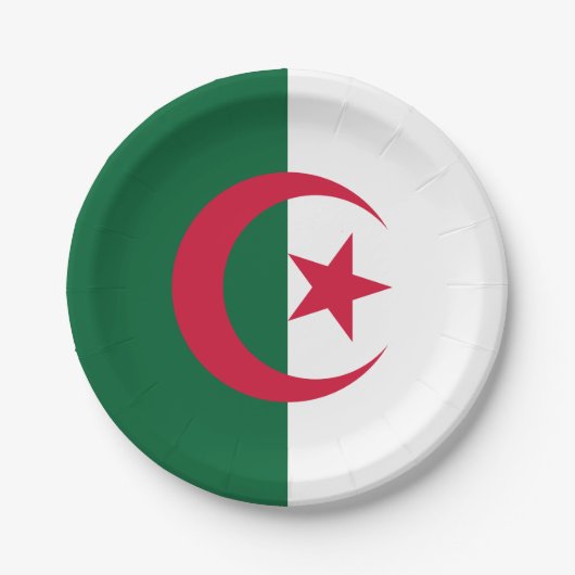 Algerische Flagge Pappteller (Vorderseite)