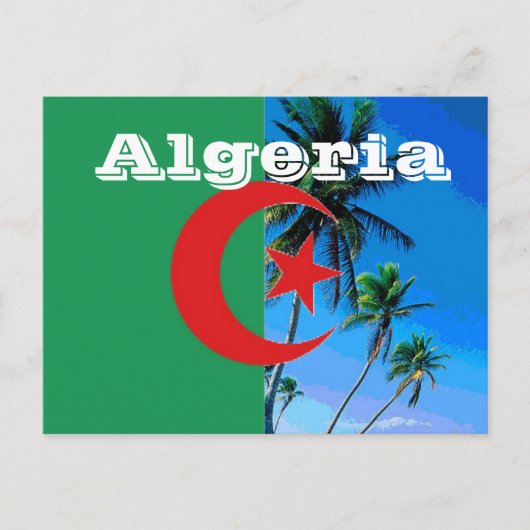 Algerische Flagge Postkarte (Vorderseite)