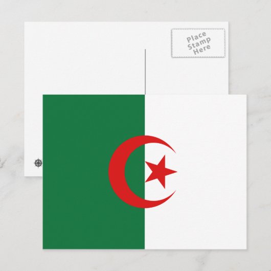 Algerische Flagge Postkarte (Vorne/Hinten)