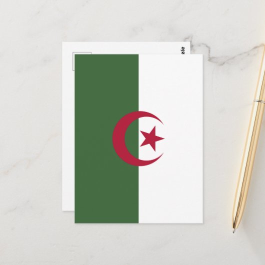 Algerische Flagge Postkarte (Vorderseite/Rückseite Beispiel)