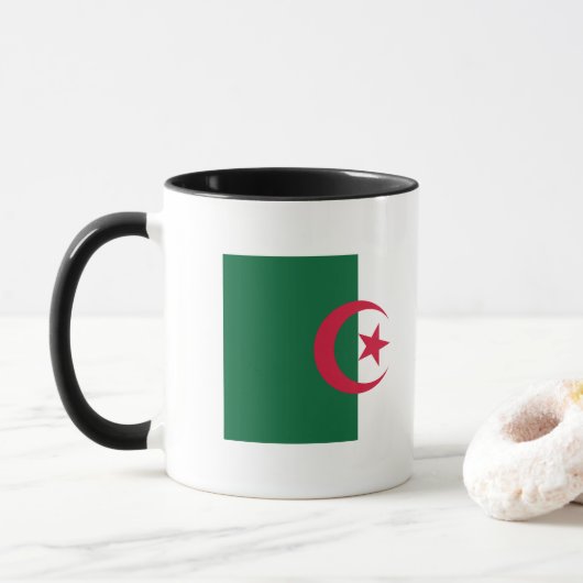 algerische Flagge Tasse (Mit Donut)