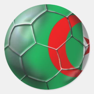 Algerische Fußballgeschenke Algerien-Flagge Runder Aufkleber