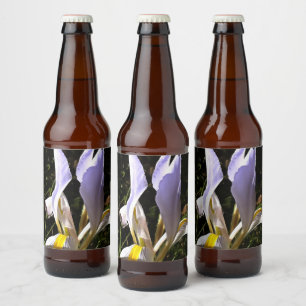 Algerische Iris Hyperrealistische Wildblume Malere Bierflaschenetikett