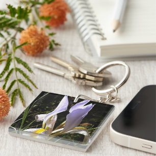 Algerische Iris Hyperrealistische Wildblume Malere Schlüsselanhänger
