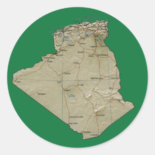 algerische Kartenaufkleber Runder Aufkleber
