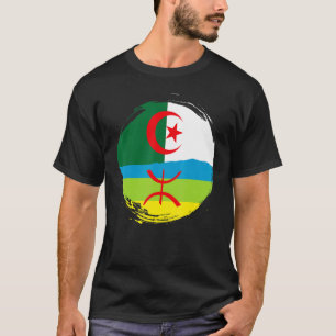 Algerische Wurzeln Halb Amazigh Flag Proud Tamazig T-Shirt