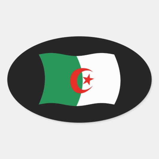 Algerischer Flaggenaufkleber Ovaler Aufkleber (Vorderseite)