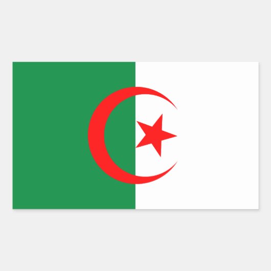 Algerischer Flaggenaufkleber Rechteckiger Aufkleber (Vorderseite)
