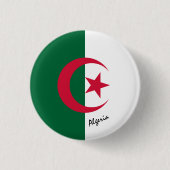 Algerischer Knopf, patriotische algerische Fahne-M Button (Vorderseite)
