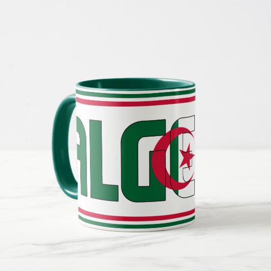 Algerischer Nationalflagge Patriotischer Kaffee Tasse (Vorderseite Links)