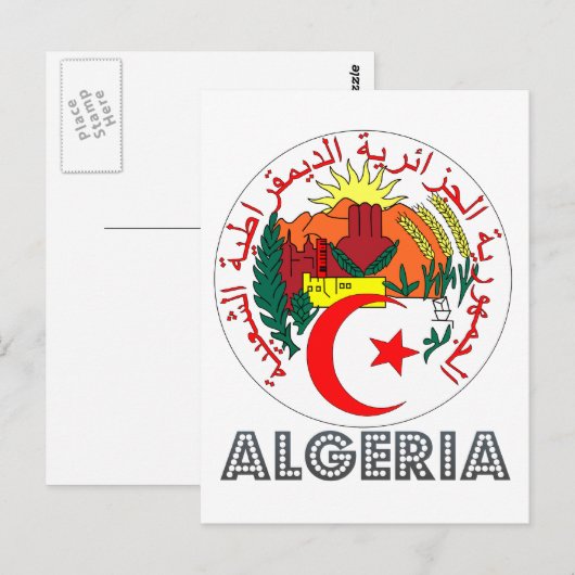 algerisches Emblem Postkarte (Vorne/Hinten)