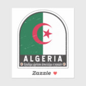algerisches FlaggenEmblem beängstigend Vintag Aufkleber (Blatt)