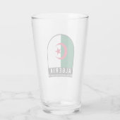 algerisches FlaggenEmblem beängstigend Vintag Glas (Rückseite)