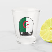 algerisches FlaggenEmblem beängstigend Vintag Schnapsglas (Vorderseite)