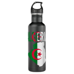 Algerisches Geschenk Algerien Länderkarte Edelstahlflasche