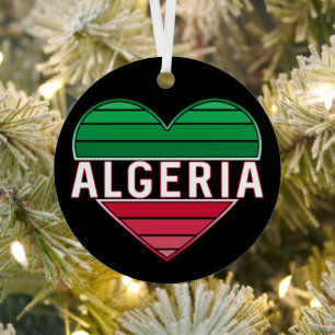 Algerisches Herz, I Liebe Algerien Ornament Aus Metall