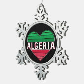 Algerisches Herz, I Liebe Algerien Schneeflocken Zinn-Ornament (Rechts)