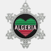 Algerisches Herz, I Liebe Algerien Schneeflocken Zinn-Ornament (Vorderseite)