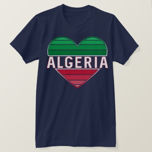 Algerisches Herz, I Liebe Algerien T-Shirt (Design vorne)