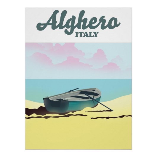 Alghero Italien Vintage Reiseplakat Poster (Vorderseite)