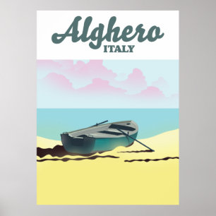 Alghero Italien Vintage Reiseplakat Poster