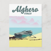 Alghero Italien Vintage Reiseplakat Postkarte (Vorderseite)