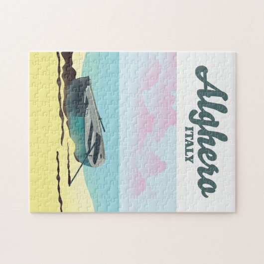 Alghero Italien Vintage Reiseplakat Puzzle (Horizontal)