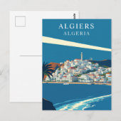Algier, Algerien Retro-Reise-Kunst Postkarte (Vorne/Hinten)