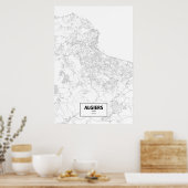 Algier, Algerien (schwarz auf weiß) Poster (Küche)