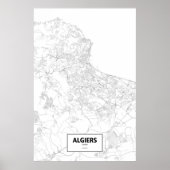 Algier, Algerien (schwarz auf weiß) Poster (Vorne)