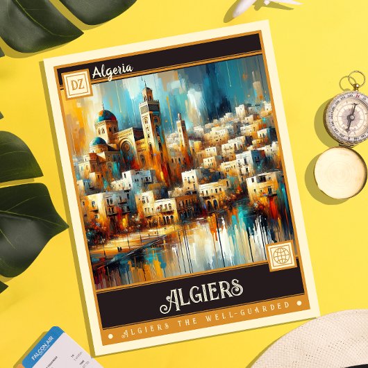 Algier, Algerien | Vintage Malerei Postkarte
