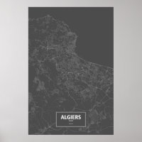 Algier, Algerien (weiß auf schwarz)
