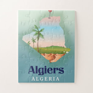 Algier Algerische Karte Reiseplakat Puzzle