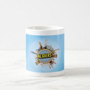 Algier Stadt Algerien winziger kleiner Planet Wahr Kaffeetasse