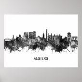 Algiers Algeria Skyline BW Poster (Vorne)