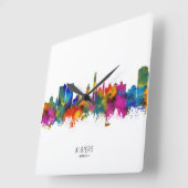 Algiers Algeria Skyline Quadratische Wanduhr (Winkel)