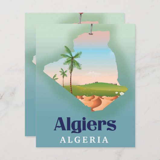 Algiers algerisches Fahrplakat (Vorne/Hinten)