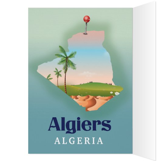 Algiers algerisches Fahrplakat (Innen (Links))