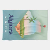 Algiers algerisches Fahrplakat Geschirrtuch (Horizontal)