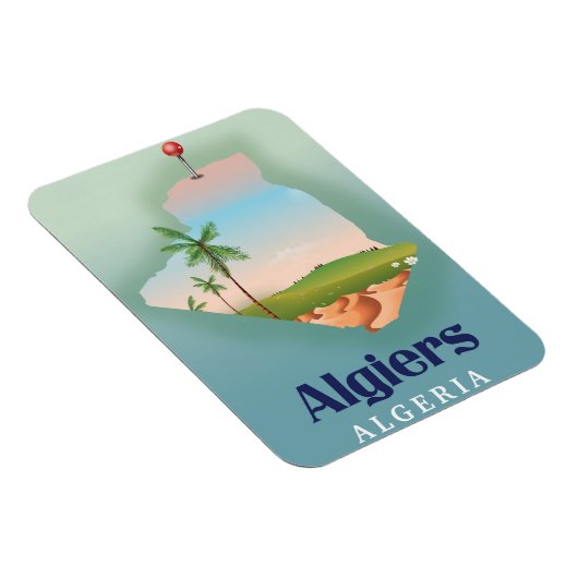 Algiers algerisches Fahrplakat Magnet (Rechte Seite)