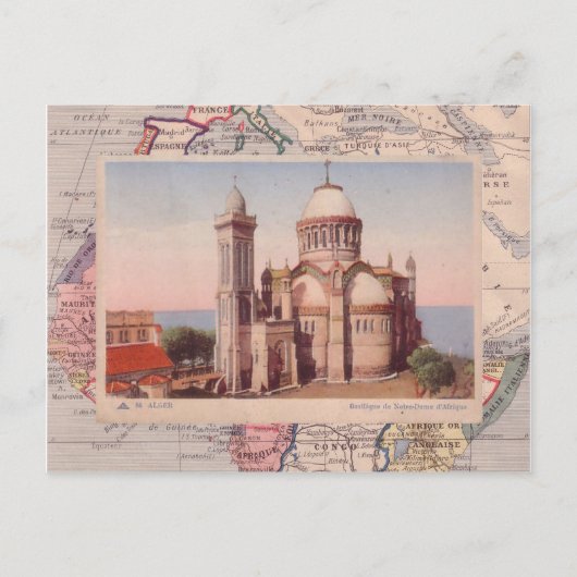 Algiers, Church of Notre Dame d'Afrique Postkarte (Vorderseite)