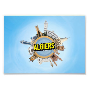 Algiers Stadt Algerien winziger kleiner Planet Wah Fotodruck