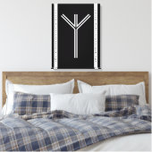 Algiz BW Canvas Leinwanddruck (Insitu (Schlafzimmer))