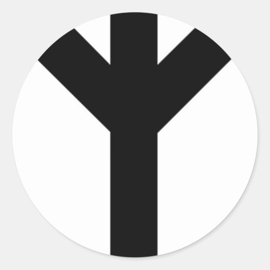 Algiz.png Runder Aufkleber (Vorderseite)