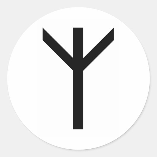 ALGIZ RUNE RUNDER AUFKLEBER (Vorderseite)