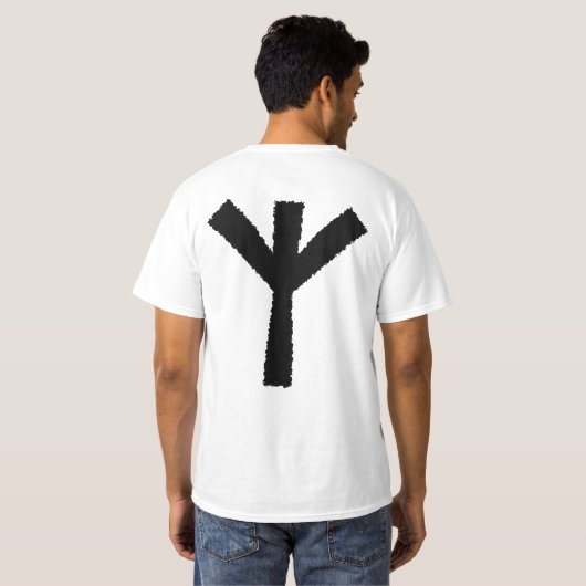 'Algiz' Viking Protection Rune Shirt (groß) (Schwarz voll)