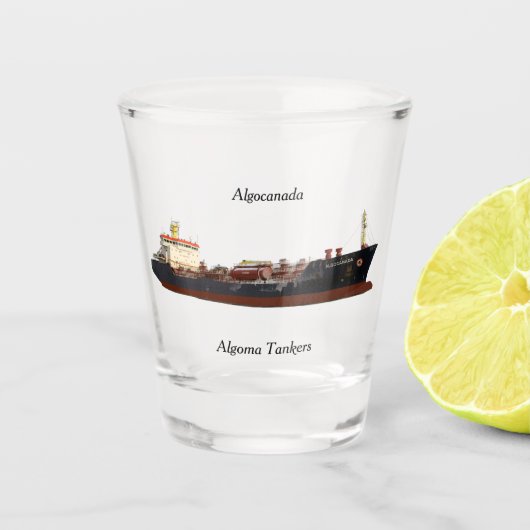 Algocanada Schnapsglas (Vorderseite)