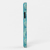 Algodão semi pixelado num mix de ciano e turquesa Case-Mate iPhone hülle (Hinten/Rechts)